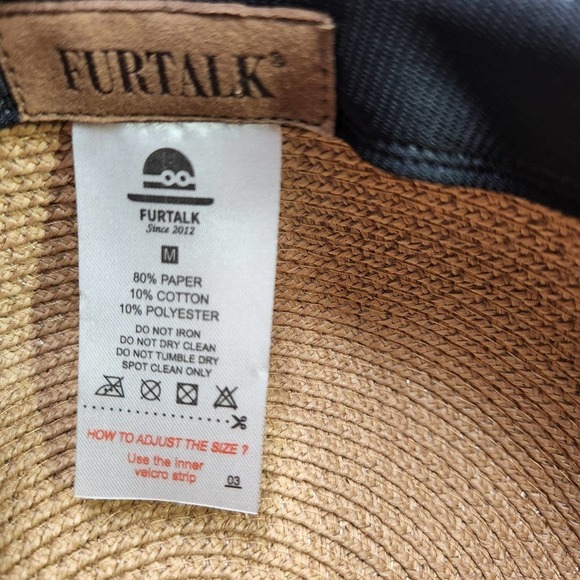 Furtalk Woman's Paper Straw Floppy Hat Size Medium - Picture 4 of 7